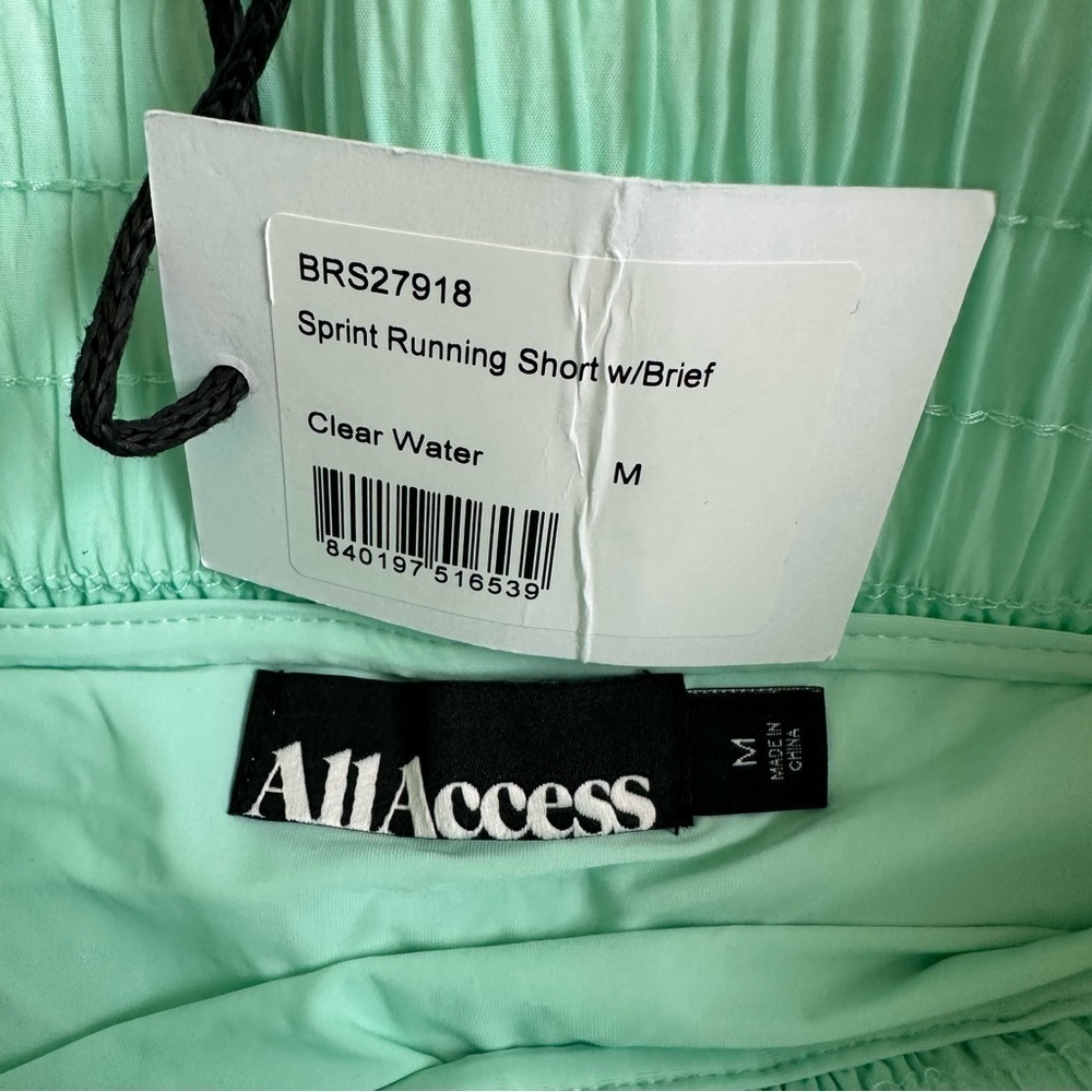 All Access by Bandier Sprint Running Shorts Built In Brief Clear Water Medium - Picture 7 of 7